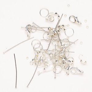 Finding starter set steel 1pk assorted shapes and sizes, silver finish