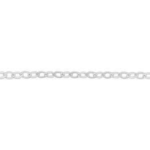 Chain 1pkg1 sterling silver cable, 2.5mm flat oval, 5 foot unfinished
