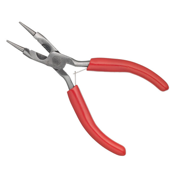 Pliers, EUROTOOL® Four-in-One Beader's Delight, stainless steel and rubber, 5 inches. Sold individually. image number 0
