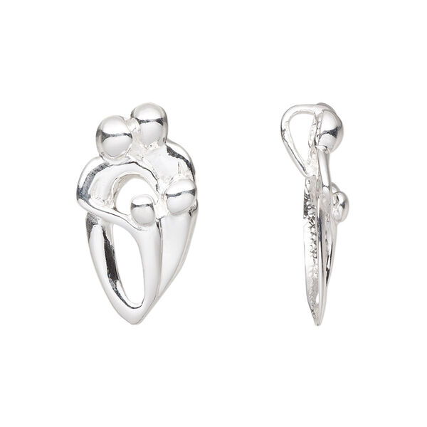 Pendant, sterling silver, 23x12.5mm family with hidden loop. Sold individually. image number 0