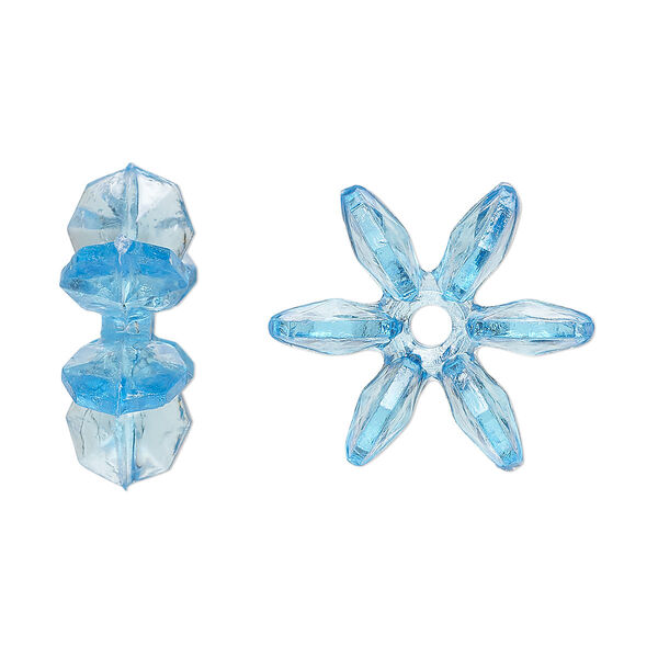 Bead, acrylic, transparent light blue, 18x7mm paddle wheel. Sold per pkg of 250. image number 0