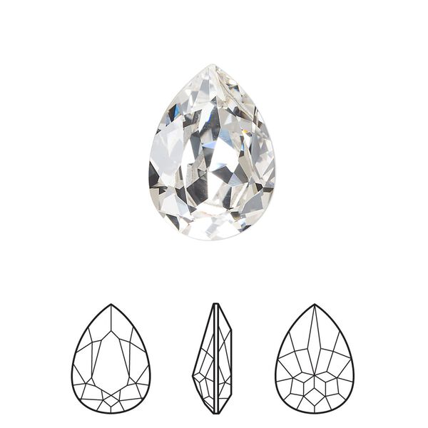 Fancy stone 48pk crystal foil back, Swarovski® 18x13mm pear 4320 image number 0