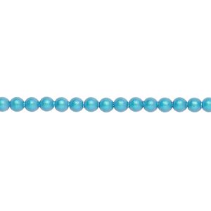 Pearl 100pk iridescent dark turquoise, Crystal Passions® 3mm round 5810