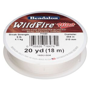 Thread, WildFire™ Ultra, polyester, frost, size 0.1 weaving thickness. Sold per 20-yard spool.
