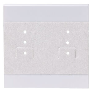 Earring card, flocked plastic, grey, 2x2-inch square. Sold per pkg of 100.