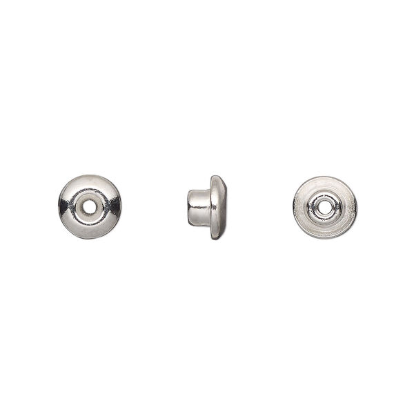 Bead aligner, TierraCast® BeadAligners™, white bronze-plated pewter (tin-based alloy), 7x4mm rondelle with 4mm peg. Sold per pkg of 10. image number 0