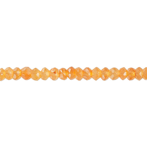 Carnelian 1pkg1, hand-cut faceted rondelle bead B+ grade, 14 inch 4x2mm-5x3mm image number 0