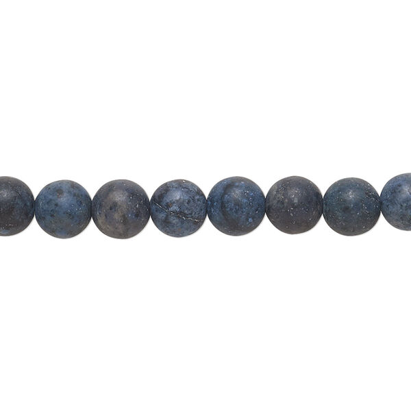 Bead, dumortierite (natural), matte, 6mm round, B grade, Mohs hardness 7. Sold per 8-inch strand, approximately 30 beads. image number 0