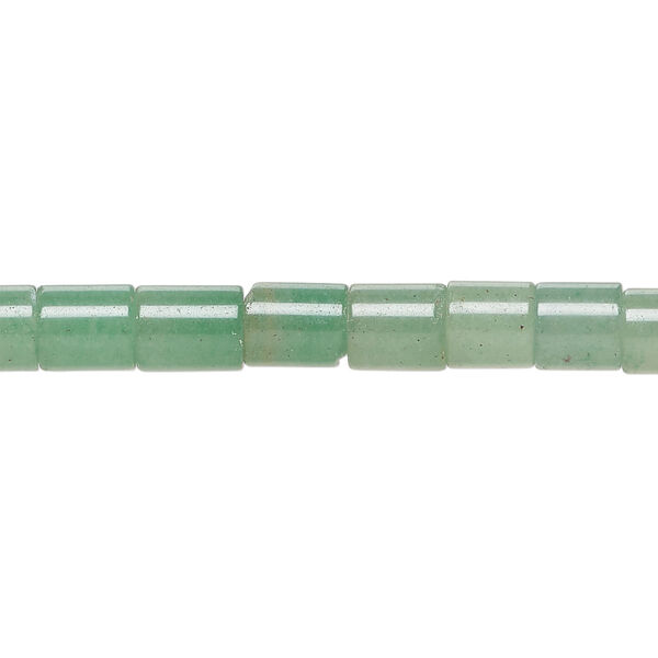 Green aventurine 1pkg1, round tube bead natural, 15 inch 5x5mm-8x6mm image number 0