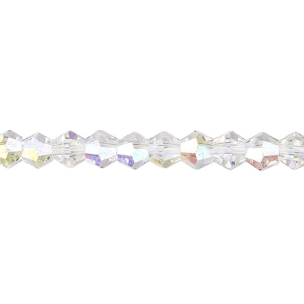 Bead 1pk transparent clear AB, Celestial Crystal® 6mm bicone 15.5-16 inch image number 0