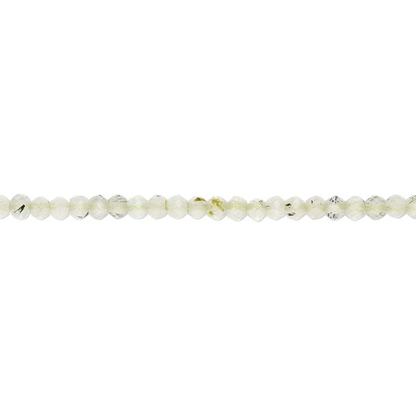 Prehnite 1pkg1, hand-cut faceted rondelle bead natural 13 inch 2mm image number 0