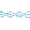 Bead, glass 1pkg8, opaque turquoise blue and white, 10mm hand-painted round. image number 0
