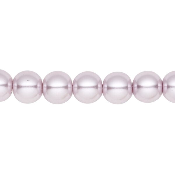 Bead, crystal pearl, lilac, 8mm round. Sold per pkg of (2) 15-1/2" to 16" strands, approximately 100 beads. image number 0
