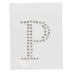 Iron-on transfer 1pk crystal clear, Preciosa Czech crystal 33.5x25mm "P"