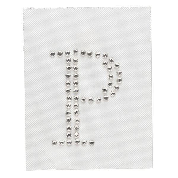 Iron-on transfer 1pk crystal clear, Preciosa Czech crystal 33.5x25mm "P" image number 0