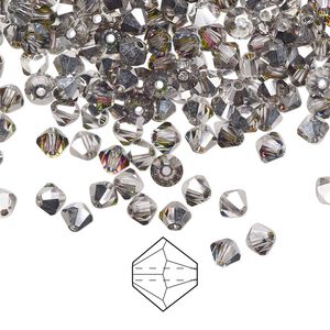 Bead 48pk crystal vitrail medium, Preciosa Czech crystal 4mm bicone