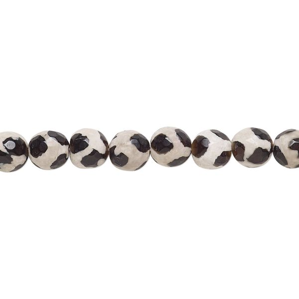 Agate 1pkg1, faceted round bead 8 inch 6mm image number 0