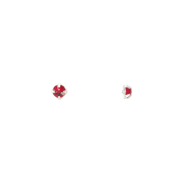 Bead 24pk rose montees light Siam silver plate, Preciosa Czech crystal 3-3.2mm round SS12 image number 0