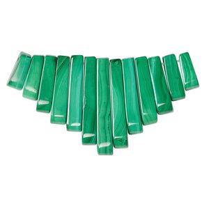Malachite 1pkg13, fan focal natural 26x10mm-29x12mm