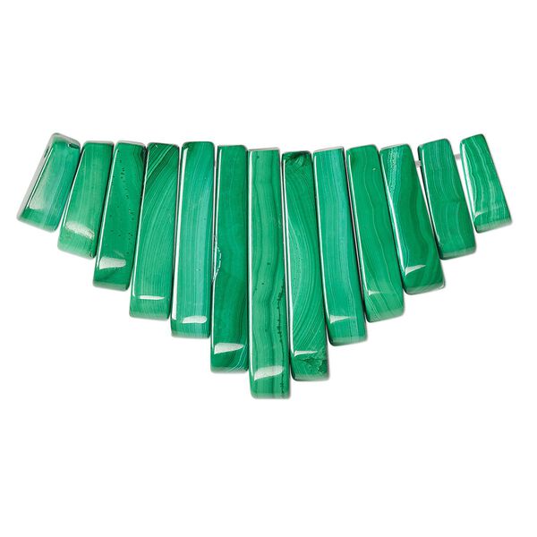 Malachite 1pkg13, fan focal natural 26x10mm-29x12mm image number 0