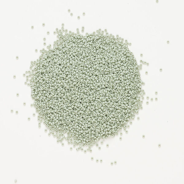 Seed bead, Preciosa Ornela Czech glass, 1pkg50g, 2.0-2.2mm rocaille, opaque matte terra dyed lichen chalkwhite (06452) image number 1