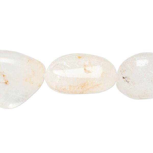 Bead, quartz crystal (natural), mini to large graduated nugget, Mohs hardness 7. Sold per 14-inch strand. image number 0