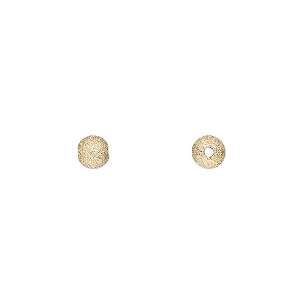 Bead, 14Kt gold-filled, 5mm stardust round. Sold per pkg of 4. image number 0