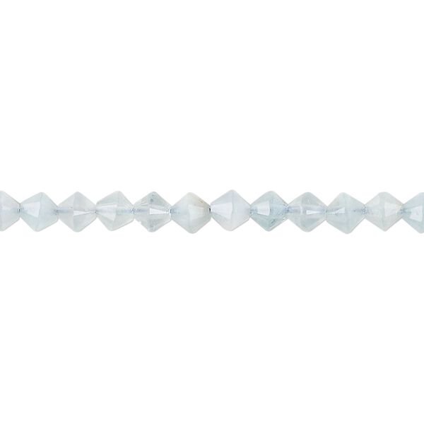 Aquamarine 1pkg1, faceted bicone bead 15.5-16 inch 4mm image number 0