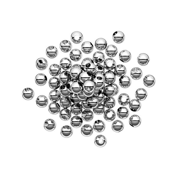 Bead, sterling silver, 3mm seamless round. Sold per pkg of 50. image number 0