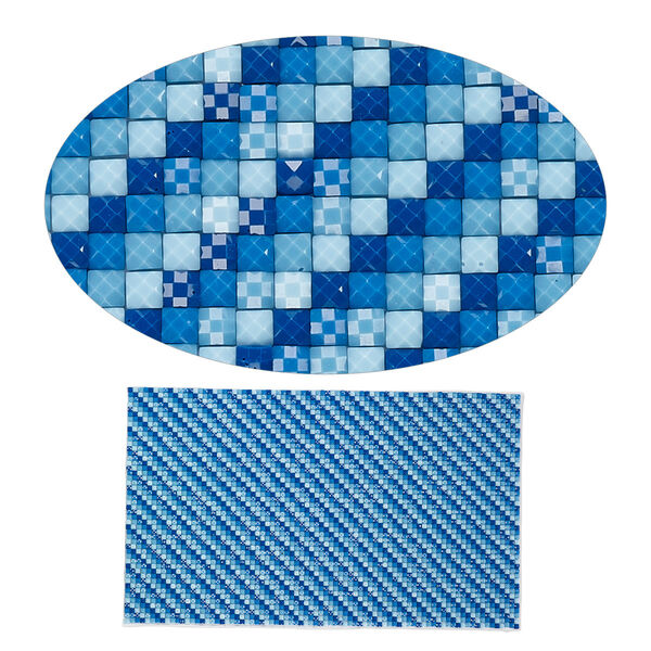 Adhesive sheet, My Style Deco Art™, peel-off, resin and glue, blue ombre, 8 x 4-3/4 inch rectangle, 1.8mm thick. Sold individually. image number 0