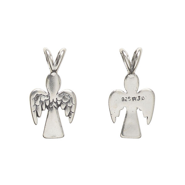Pendant sterling silver 1pk 21x11mm angel image number 0