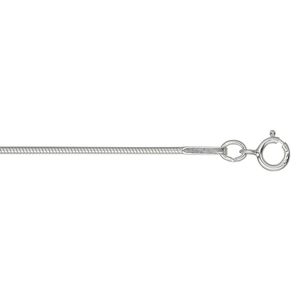 Chain 1pkg1 sterling silver snake, 1mm / springring clasp, Gossamer™ 20 inch