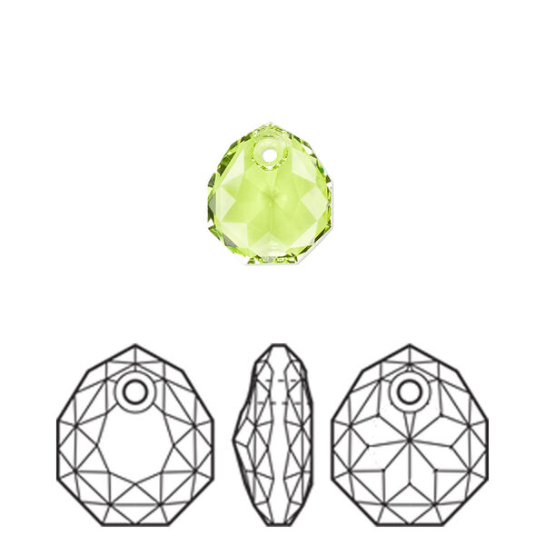 Drop 48pk citrus green, Swarovski® 11.5x10mm pendant majestic 6436 image number 0