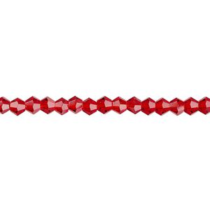 Bead 1pk transparent red, Celestial Crystal® 4mm bicone 15.5-16 inch