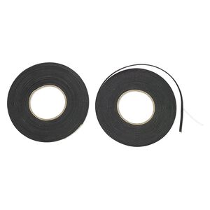 Adhesive strip, Art Edge™, EVA foam, black, 5mm. Sold per pkg of (2) 30-foot roll.