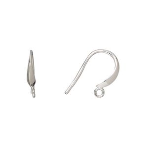 Ear wire fishhook 1pkg2 sterling silver, 13.5mm / closed loop, 17 gauge 1 pair