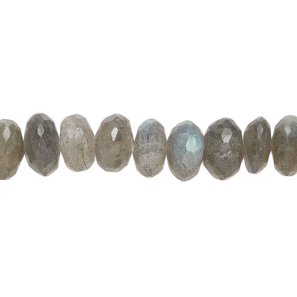 Labradorite 1pkg1, hand-cut faceted rondelle bead natural, 7 inch 8x5mm-10x7mm image number 0