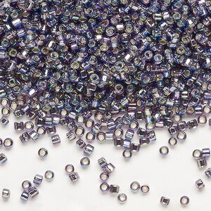 Seed bead, Dyna-Mites™, glass, pkg/40g, #11 round, translucent silver-lined rainbow purple, (71R:SR 11/0 SR).