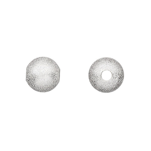 Bead, silver-plated brass, 10mm stardust round. Sold per pkg of 10. image number 0