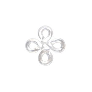 Component, gold lip shell (natural), 19mm hand-cut single-sided carved Celtic knot, Mohs hardness 3-1/2. Sold individually.