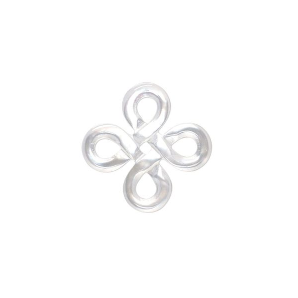 Component, gold lip shell (natural), 19mm hand-cut single-sided carved Celtic knot, Mohs hardness 3-1/2. Sold individually. image number 0