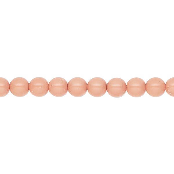 Pearl 50pk salmon rose, Preciosa Czech crystal 5mm round image number 0
