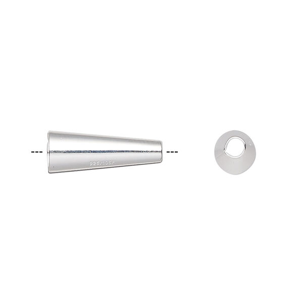 Cone, sterling silver-filled, 16.5x6mm, 5mm inside diameter. Sold per pkg of 2. image number 0