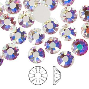 Flat back 144pk crystal AB foil back, Preciosa MAXIMA Czech crystal rhinestone 8.41-8.67mm chaton rose round SS40