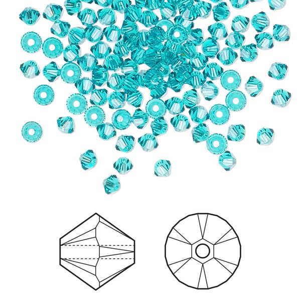 Bead 144pk blue zircon, Crystal Passions® 3mm bicone 5328 image number 0