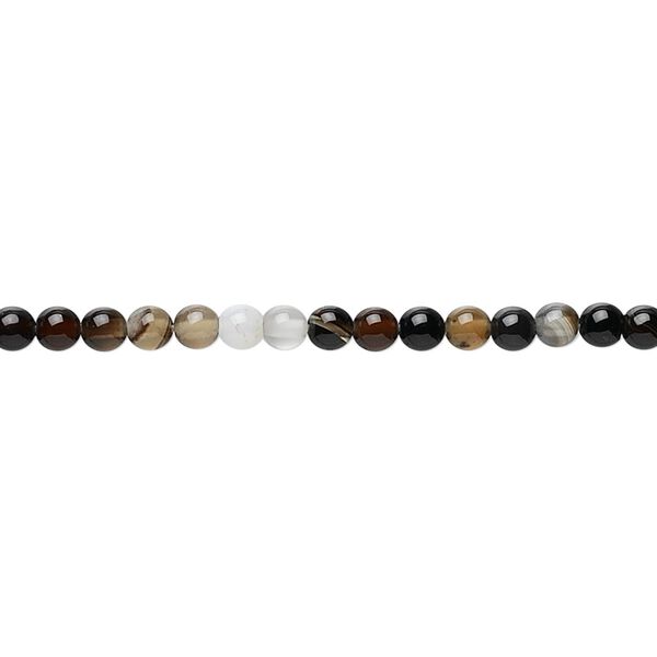 Black agate 1pkg1, round bead 15.5-16 inch 3mm image number 0