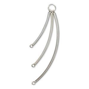 Focal, sterling silver, 49x2mm square tube dangle with 3 loops. Sold individually.