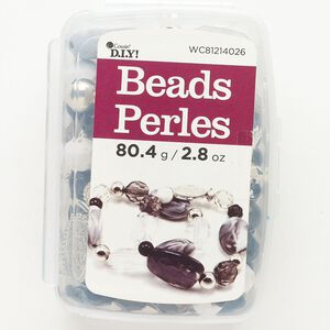 Bead mix, acrylic, pkg/2.8 ounces, 8x5mm-30x21mm mixed shapes, CCB mixed colors.