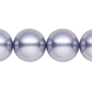 Pearl 1pk pewter, Celestial Crystal® 16mm round 15.5-16 inch