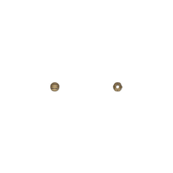 Bead, antique gold-plated brass, 2.5mm corrugated round. Sold per pkg of 100. image number 0